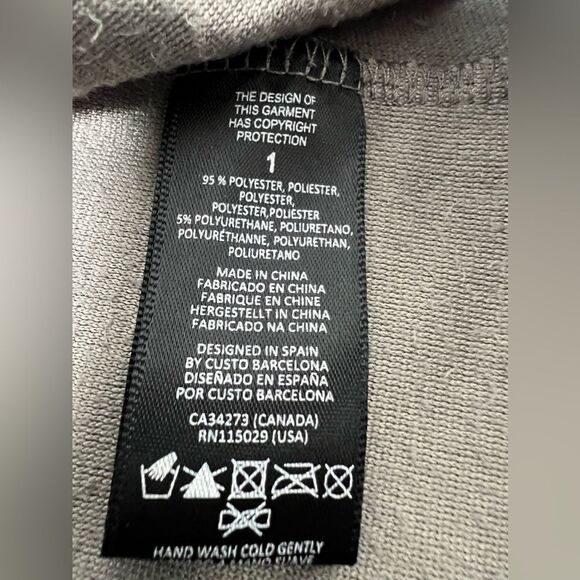 Gusto Barcelona Bohemian Vegan Leather Mini Dress Brown Gray Long Sleeve Size S - Picture 9 of 14